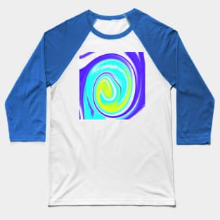 Blue purple green watercolor fluid paint art Baseball T-Shirt